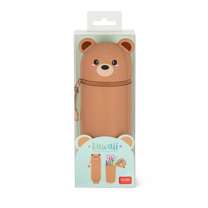 Legami - Trousse 2-en-1 ronde en silicone - Ours