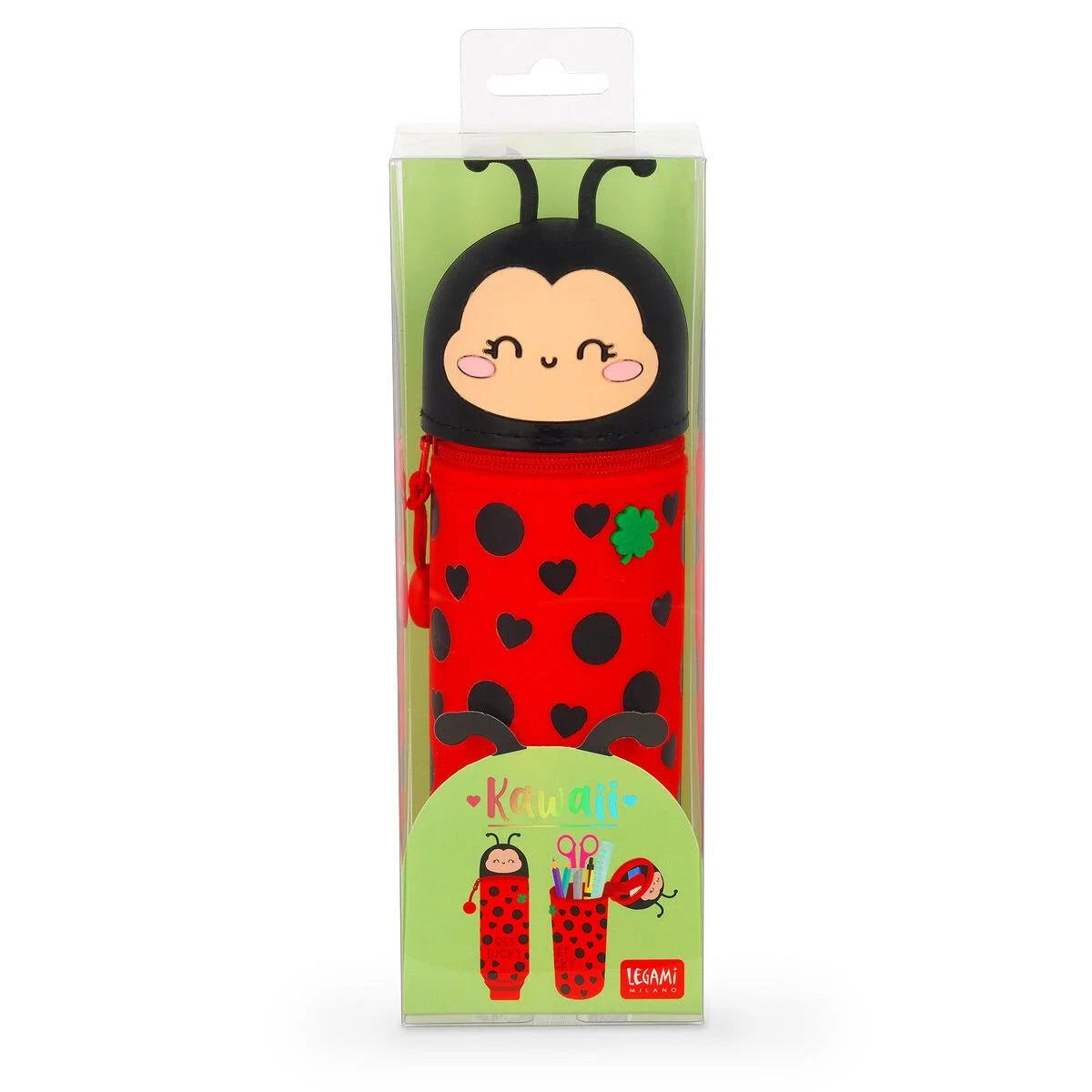 Legami - Trousse 2 en 1 en Silicone Ladybug « Get Lucky»