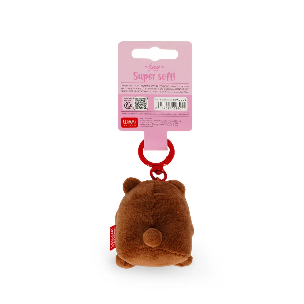 Legami - Porte-clés en Peluche Teddy Bear - Tiny Super Soft!