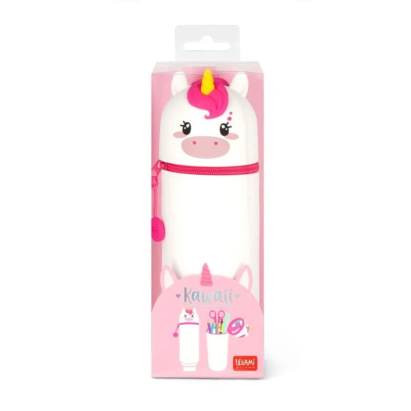 Legami - Trousse 2-en-1 ronde en silicone - Licorne