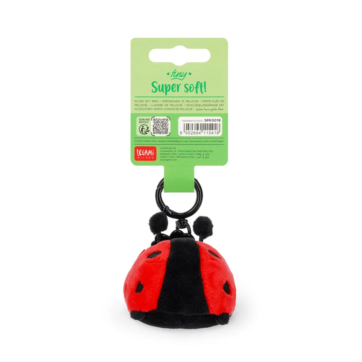 Legami - Porte-clés en Peluche Ladybug - Tiny Super Soft!