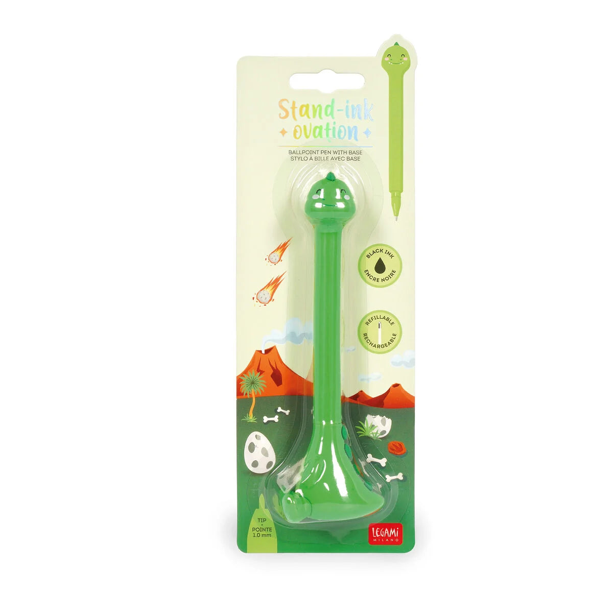 Legami - Stylo à bille Dino avec base - Stand-Ink Ovation