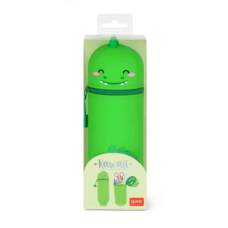 Legami - Trousse 2-en-1 ronde en silicone - Dino