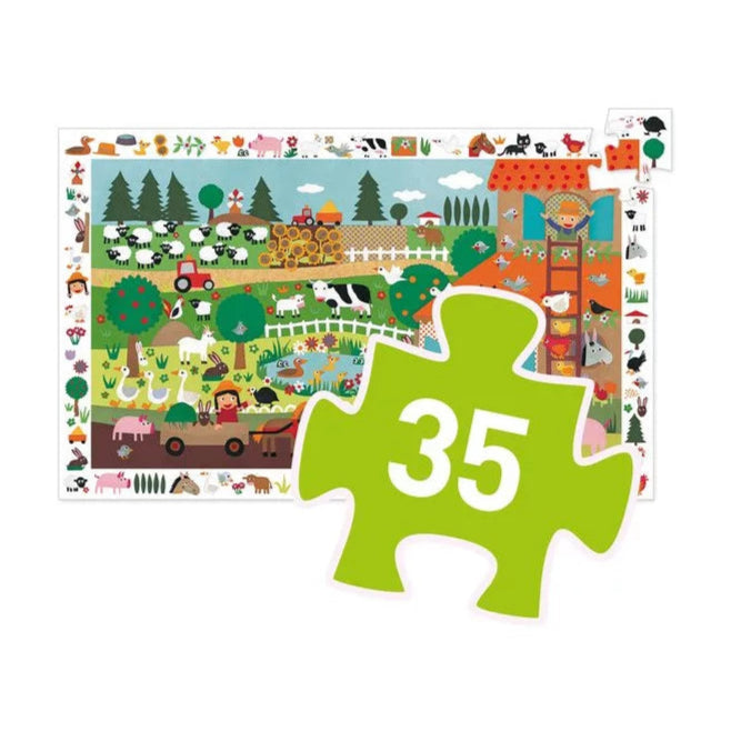 Puzzle d'observation La ferme - 35 pièces - Djeco
