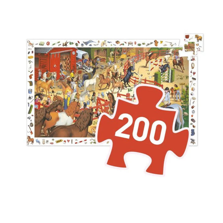 Puzzle d'observation Equitation - 200 pièces - Djeco