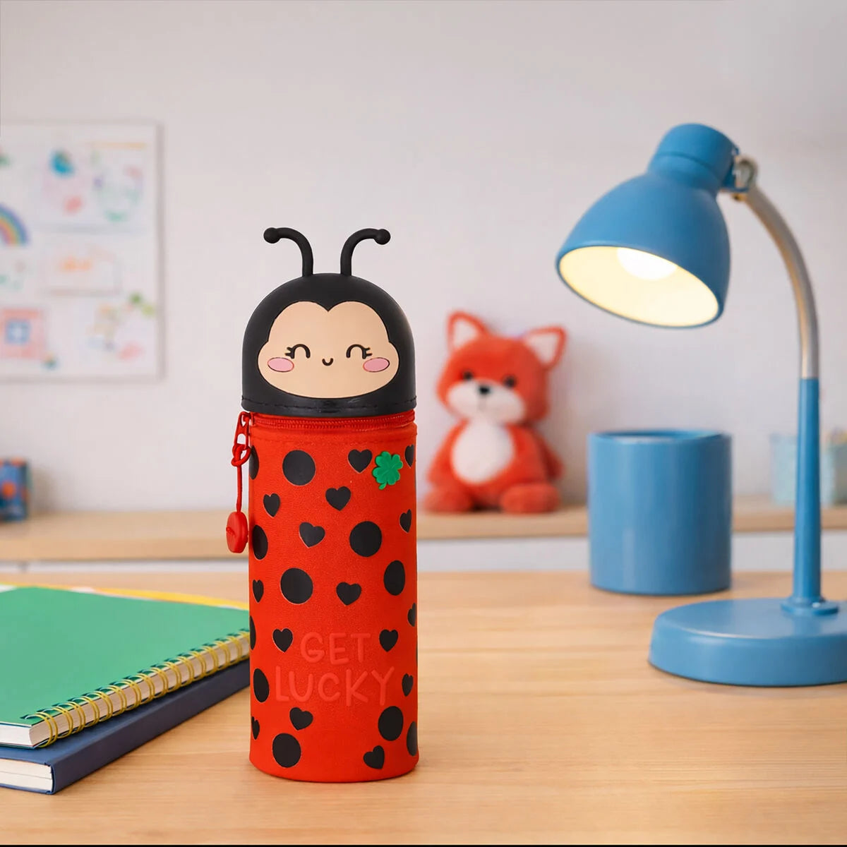 Legami - Trousse 2 en 1 en Silicone Ladybug « Get Lucky»