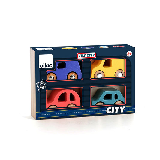 Coffret de 4 voitures City - Vilac