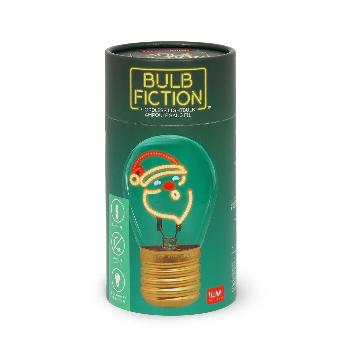 Legami - Lampe Décorative de Table en Forme d’Ampoule - Santa Claus - Bulb Fiction