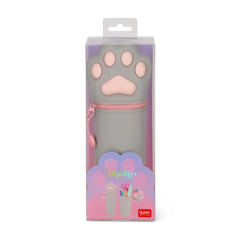 Legami - Trousse 2-en-1 ronde en silicone - Patte de chat