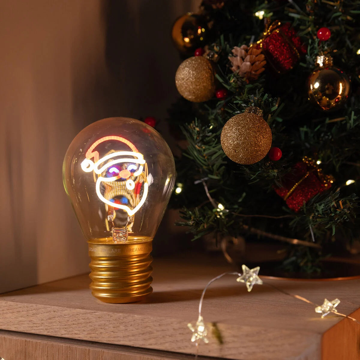Legami - Lampe Décorative de Table en Forme d’Ampoule - Santa Claus - Bulb Fiction