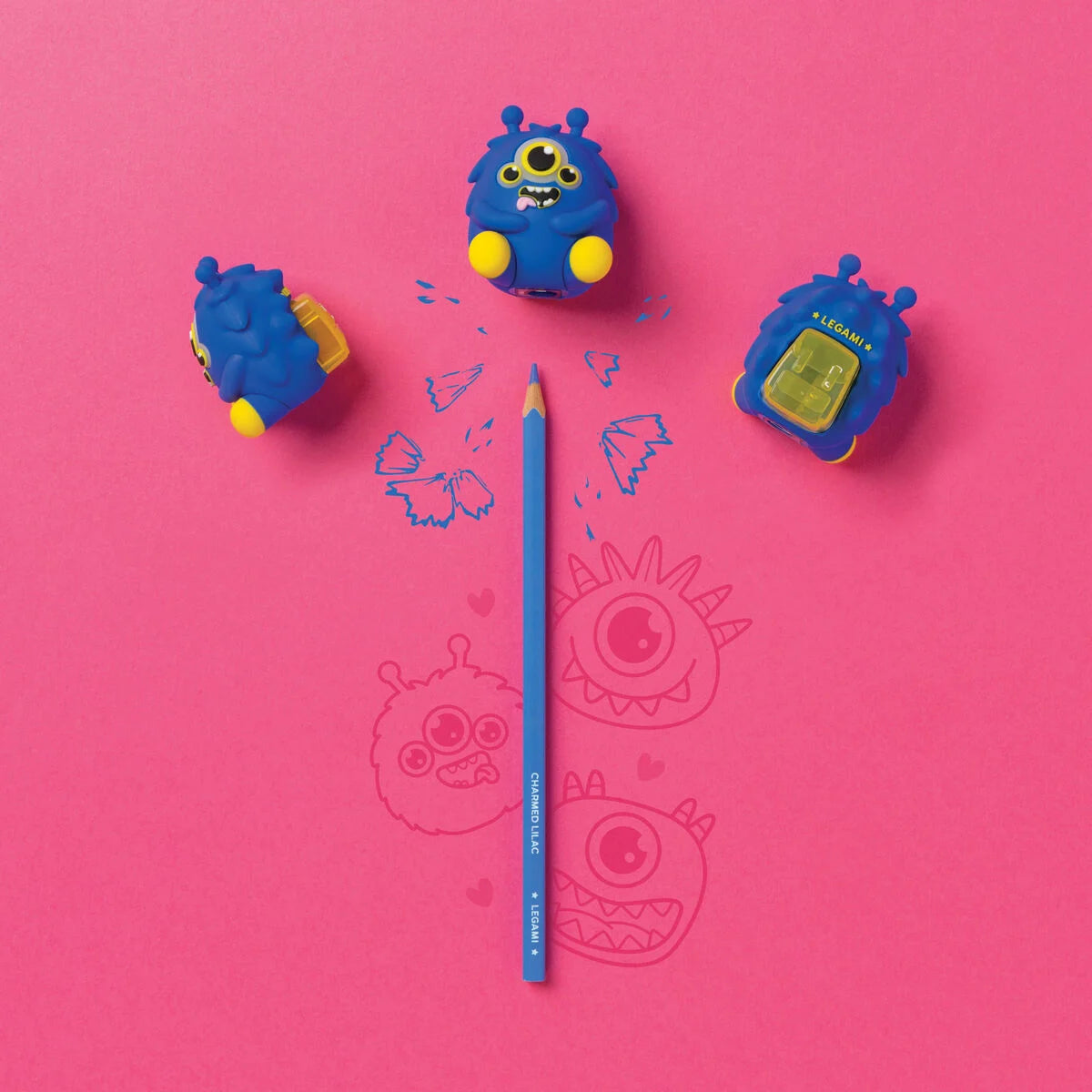 Legami - Taille-crayon 1 trou avec réservoir - Monstre