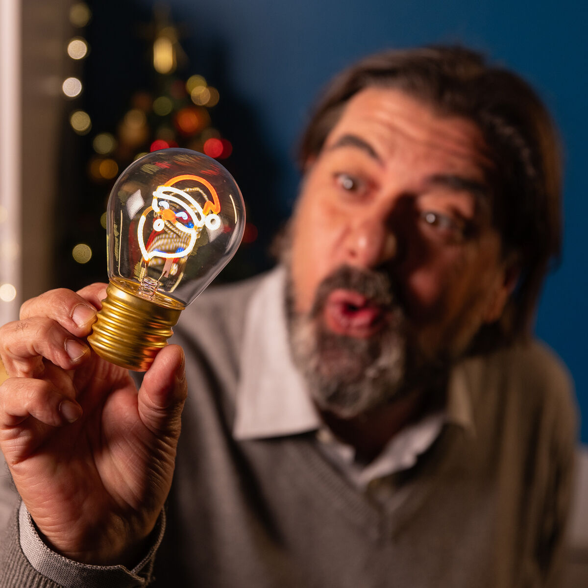 Legami - Lampe Décorative de Table en Forme d’Ampoule - Santa Claus - Bulb Fiction