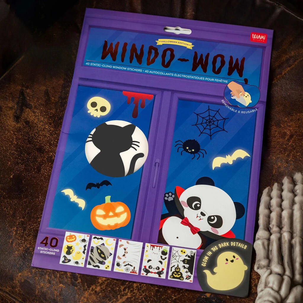 Legami - Lot de 40 Autocollants Fenêtre Windo-Wow - Halloween