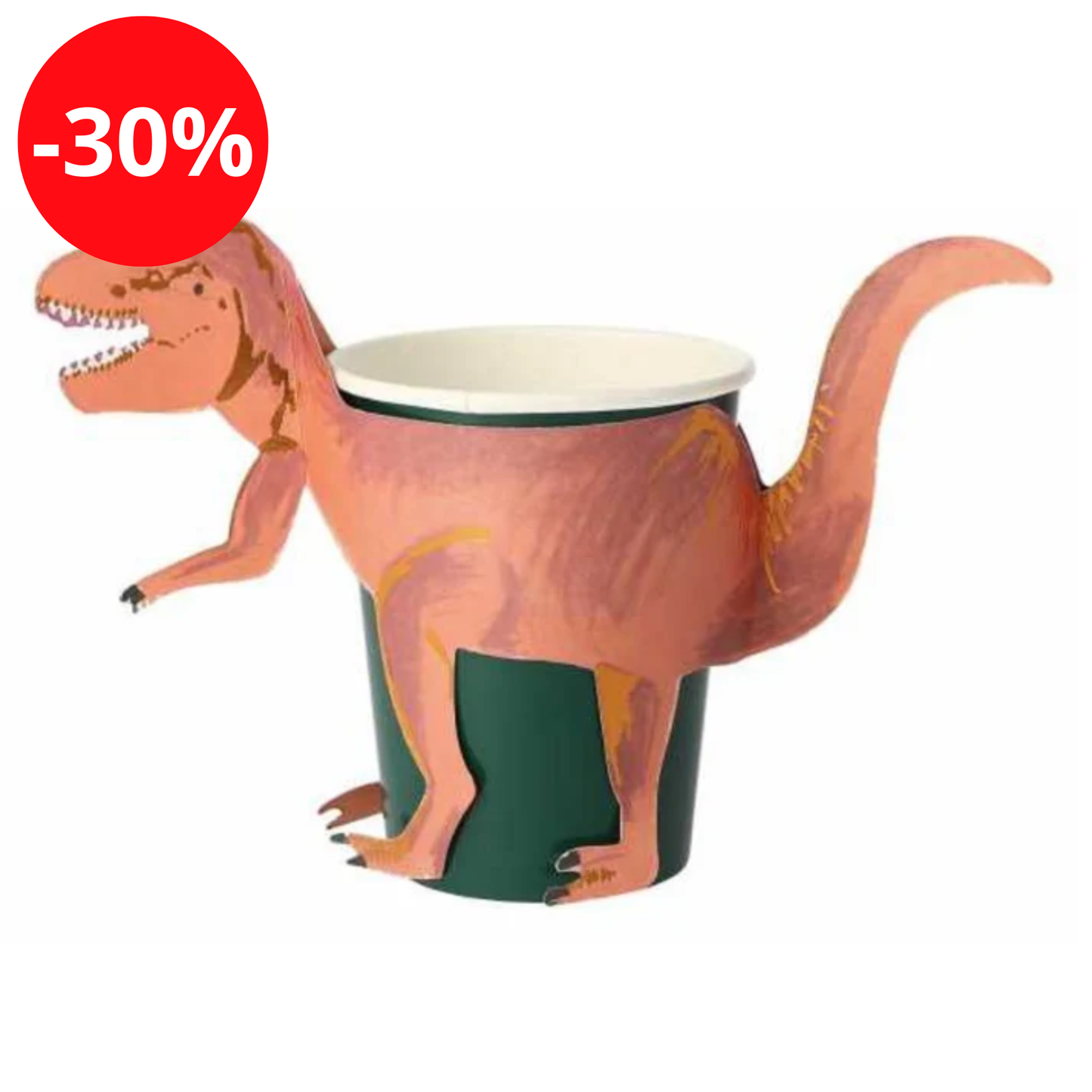 Lot de 8 gobelets dinosaures T-Rex – Meri Meri