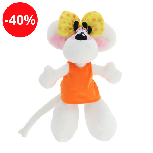 Diddl - Peluche 30 cm - Diddlina en robe orange
