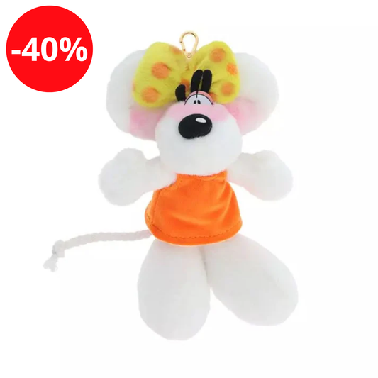 Diddl - Porte clés peluche - Diddlina en robe orange