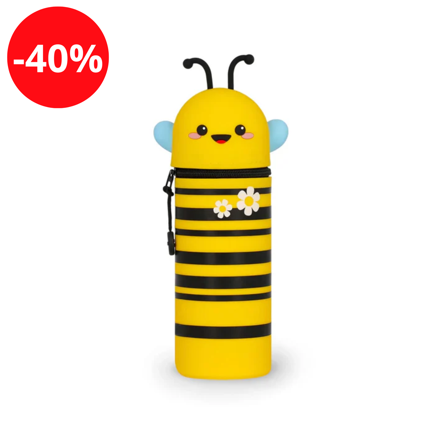 Legami - Trousse 2-en-1 ronde en silicone - Abeille
