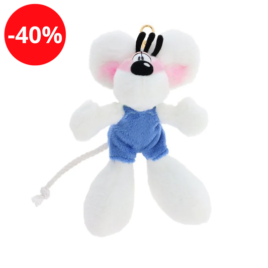 Diddl - Porte-clés peluche - Diddl en salopette bleue