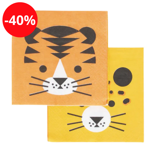 Lot de 20 serviettes en papier - Félins