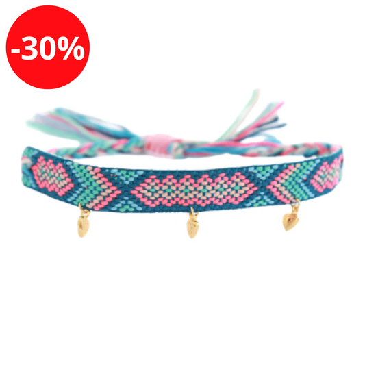 Bracelet de cheville - Coton aztec néon - Love ibiza