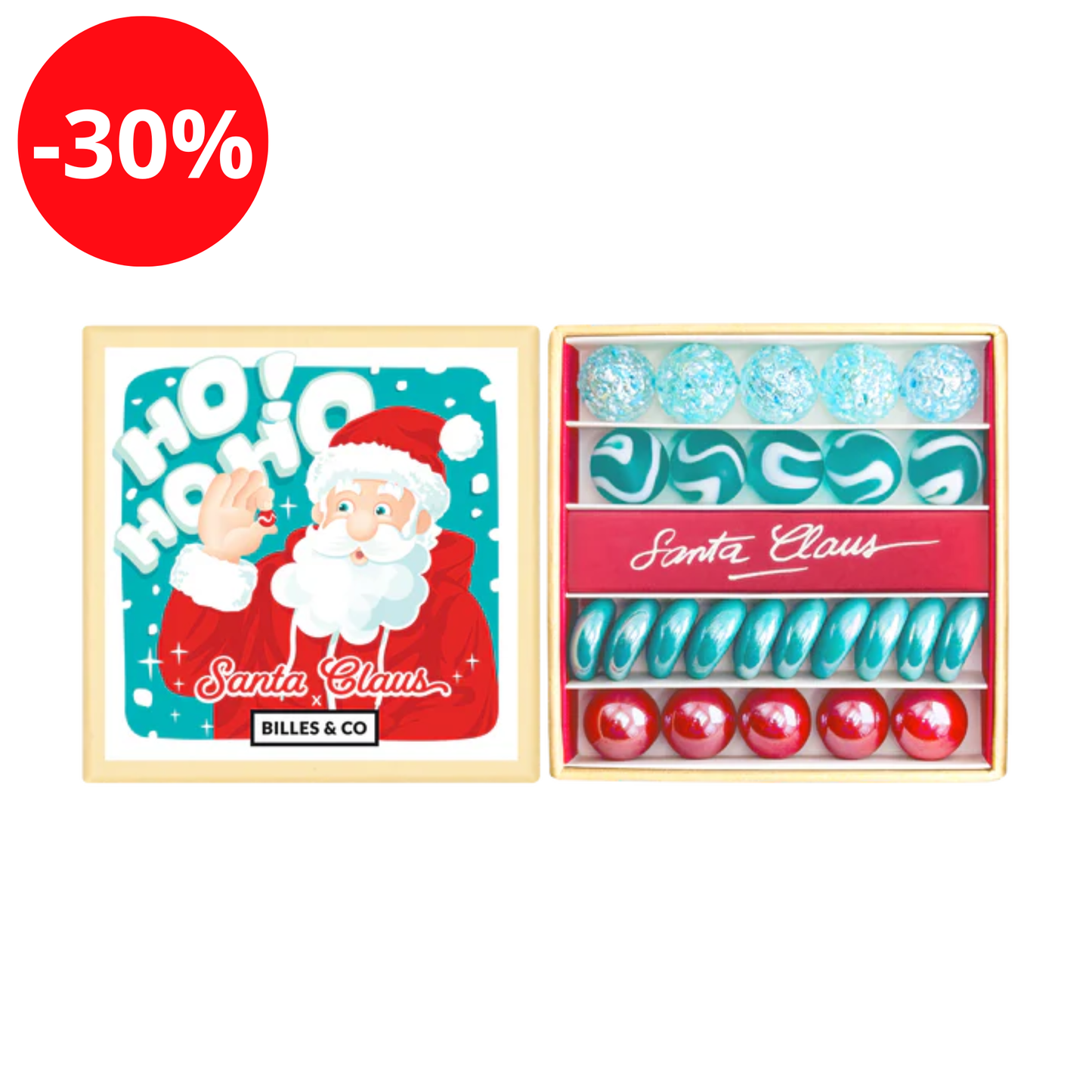 Petit coffret de billes - Santa Claus - Billes and co