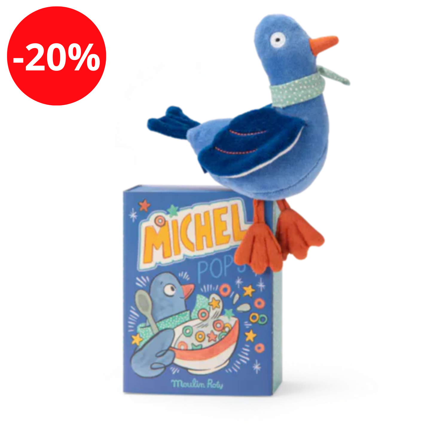 Poupée hochet pigeon Michel Puce & Pilou - Moulin Roty