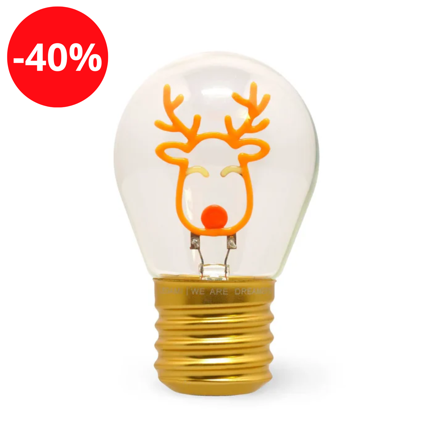 Legami - Lampe Décorative de Table en Forme d’Ampoule - Renne - Bulb Fiction