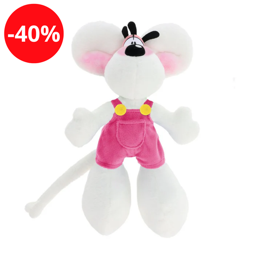 Diddl - Peluche 20 cm - Diddl en salopette rose