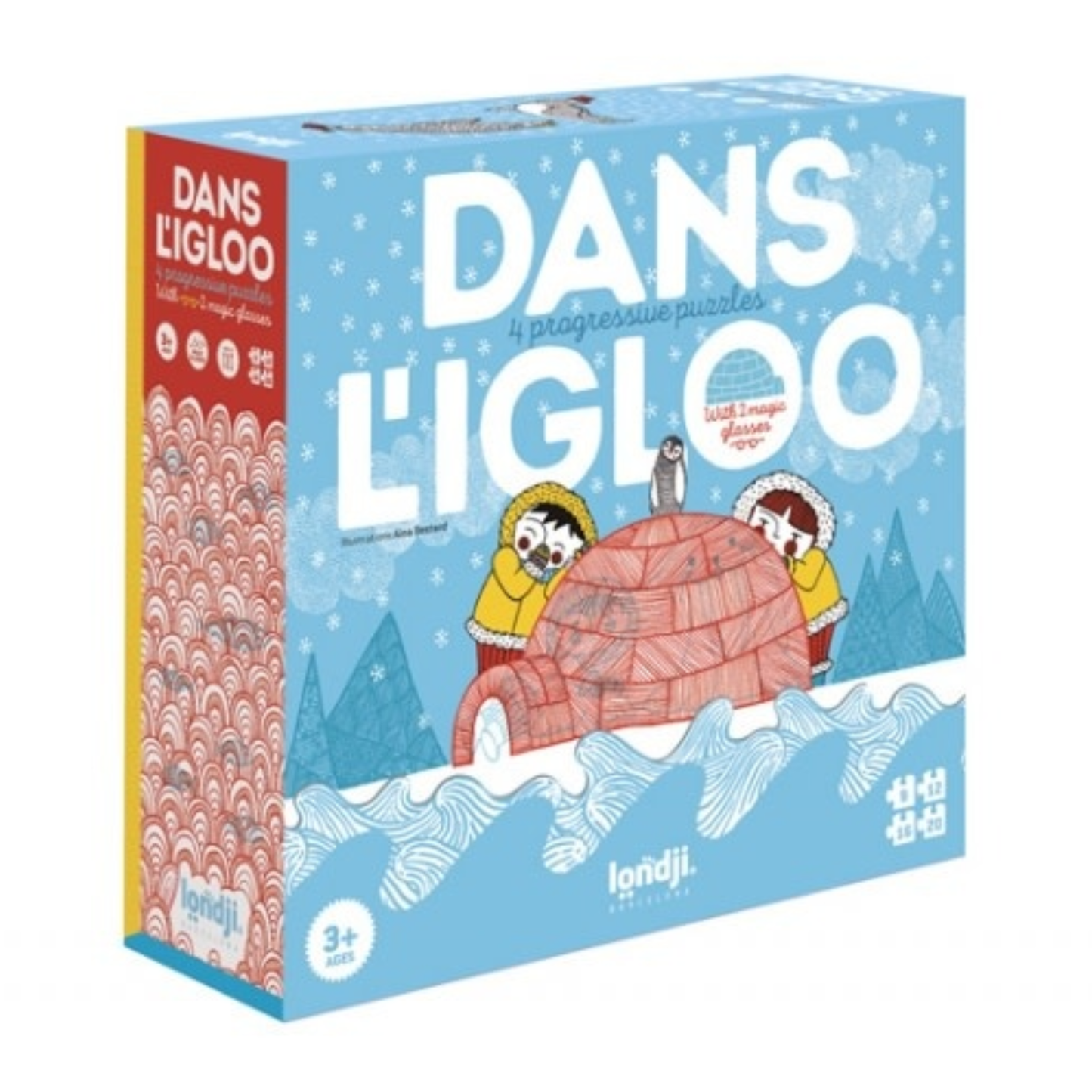 Lot de 4 puzzles - 9, 12, 16 et 20 pièces - Dans L'Igloo - Londji