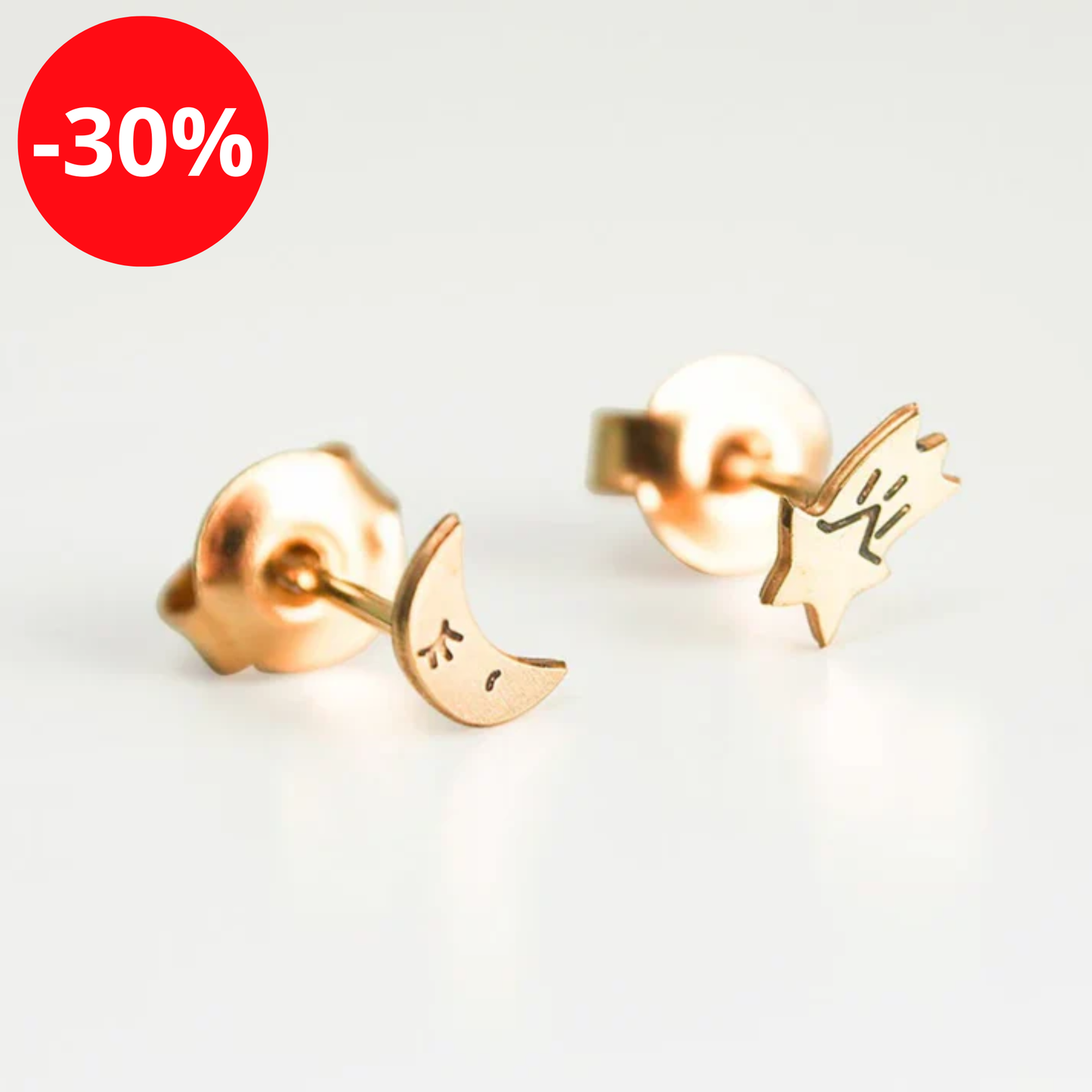 Paire de boucles d'oreilles - Lune et étoile filante - Adorabili Paris