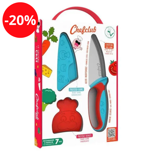 Couteau du chef bleu et rouge - Chefclub Kids