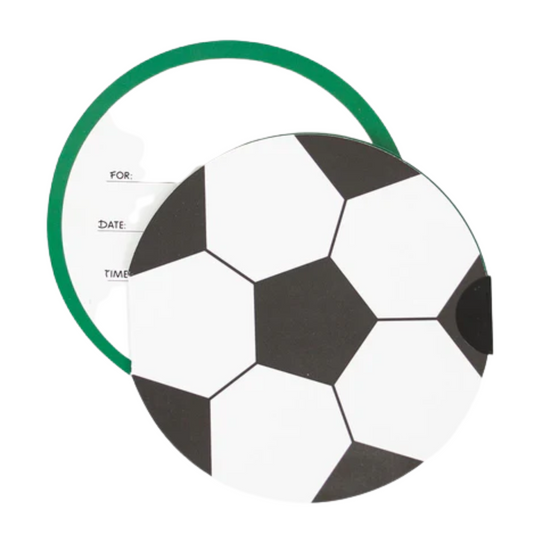 Lot de 8 invitations d'anniversaire - Ballon de foot