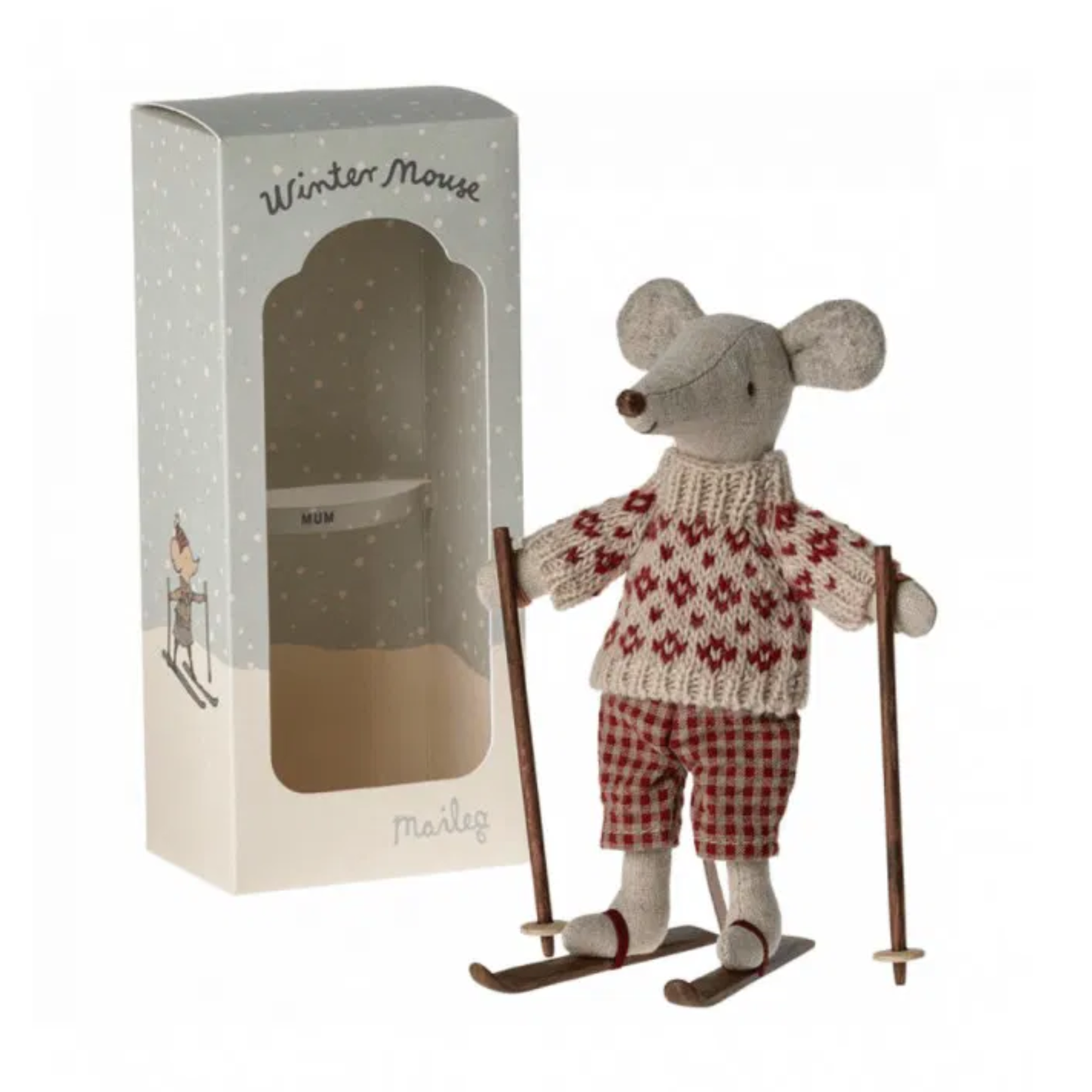 Souris maman au ski d'hiver - Maileg