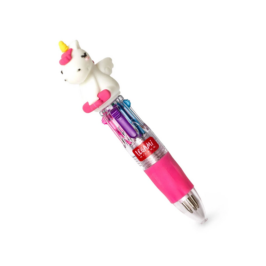 Legami - Mini stylo à bille 4 couleurs - Licorne