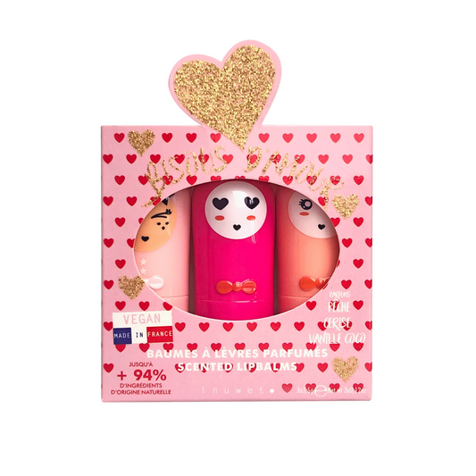 Coffret trio baumes à lèvres - Bisous d'Amour