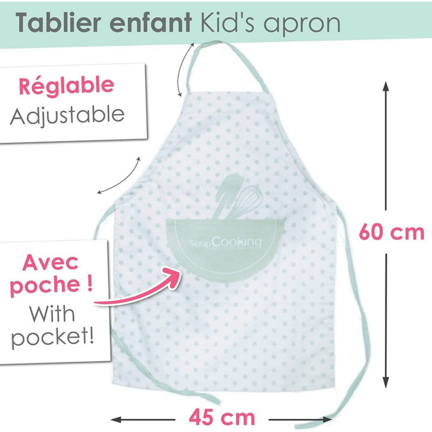 Set tablier et toque pour enfant - Scrapcooking