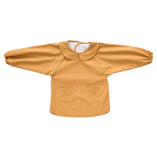Bavoir-tablier col claudine tissu imperméable - Camel - 6/24 mois - BB&Co