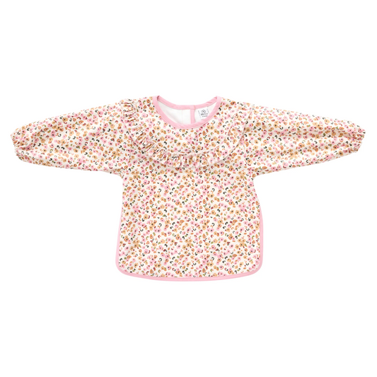 Bavoir-tablier col claudine tissu imperméable - Léopard rose - 6/24 mois - BB&Co