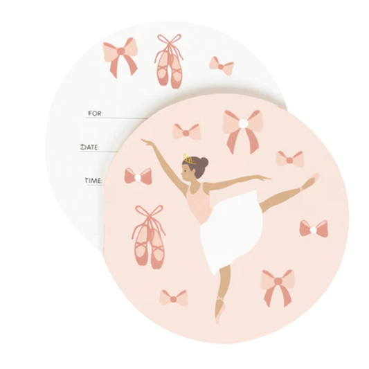 Lot de 8 invitations d'anniversaire - Ballerine