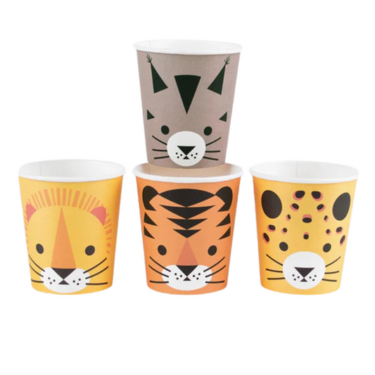 Lot de 8 gobelet carton - Félins