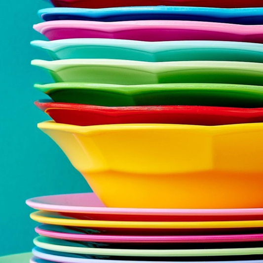 Petite assiette en mélamine rouge - Rice