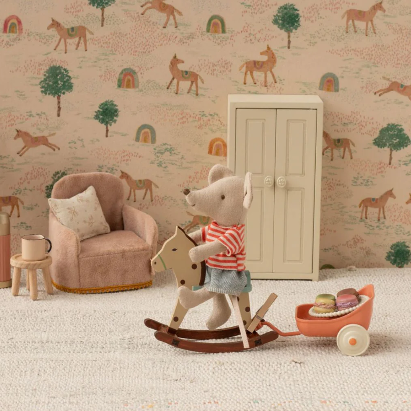 Cheval à bascule à pois - Elément miniature Maileg