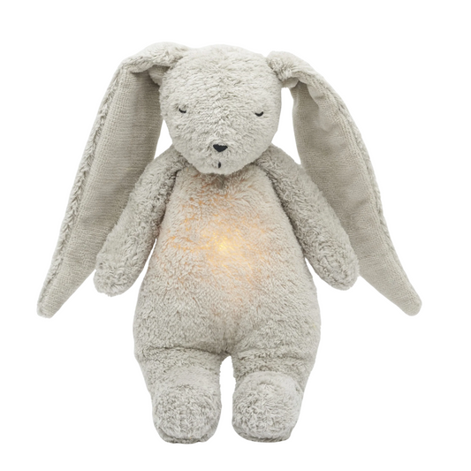 Moonie – Peluche lapin avec sons & lumières - Gris minéral - BB&Co