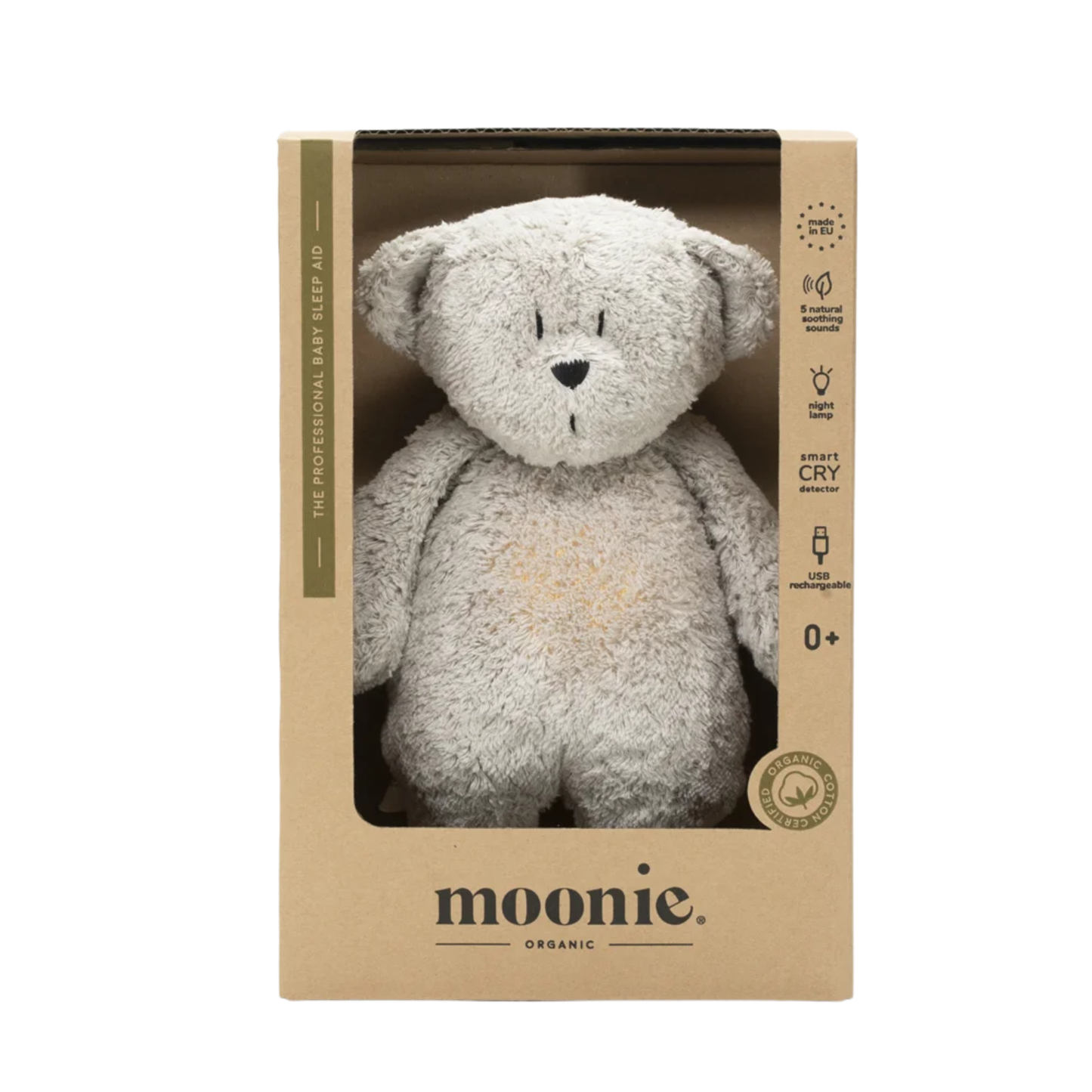 Moonie – Peluche ourson avec sons & lumières - Gris - BB&Co