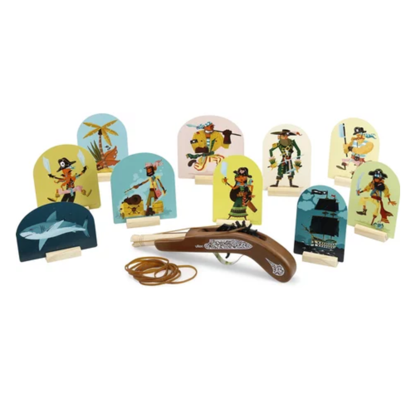 Pistolet en bois à élastiques - Pirates - Vilac