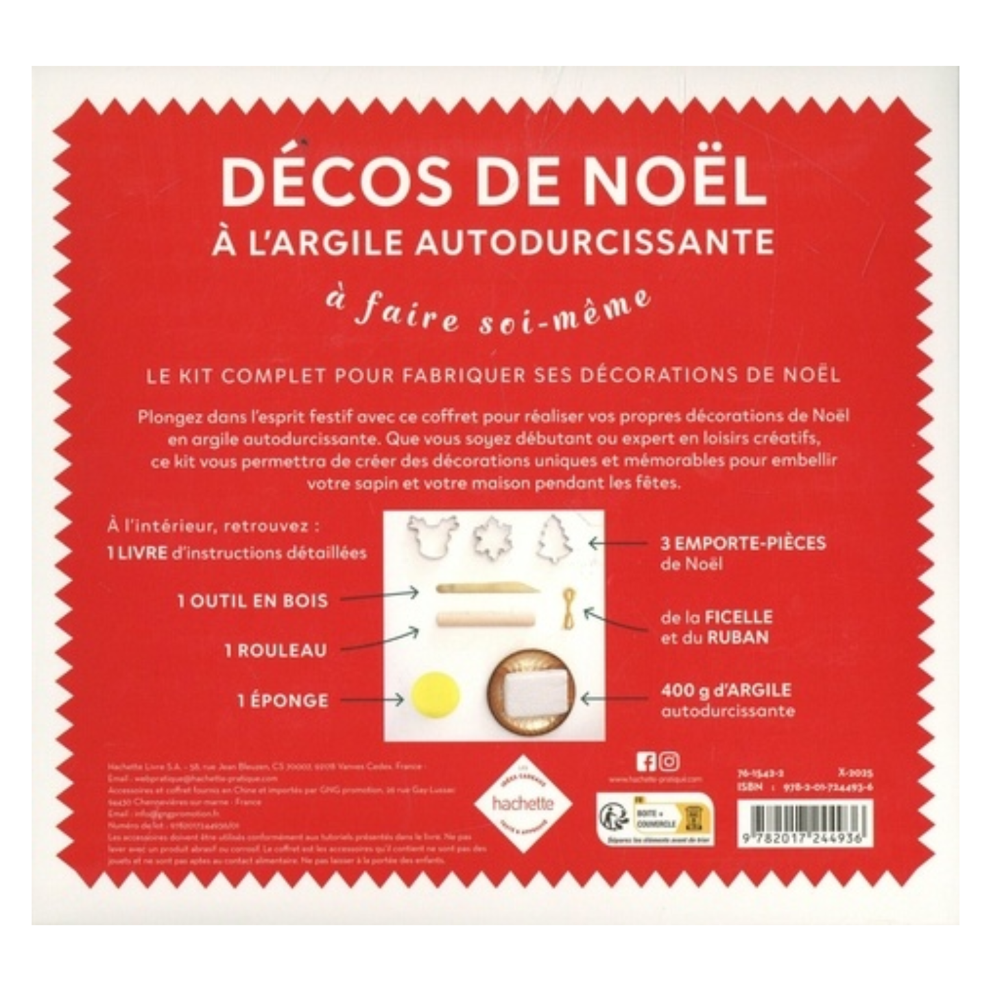 Décos de Noël à l'argile autodurcissante à faire soi-même : coffret