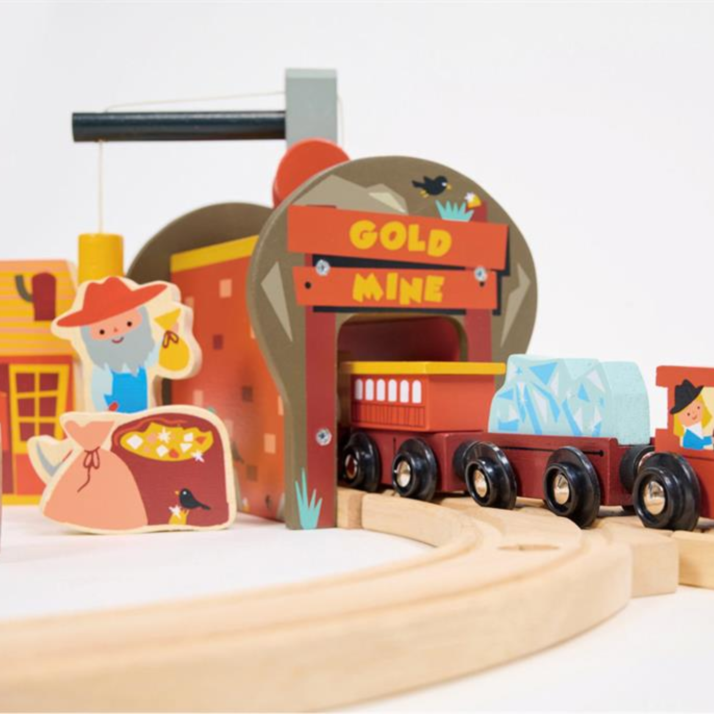 Circuit de train en bois - La Mine d'Or