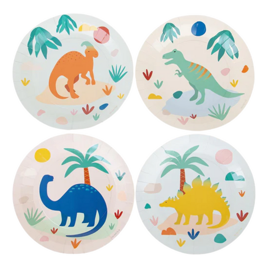 Lot de 8 assiettes en carton - Dino Jurassic