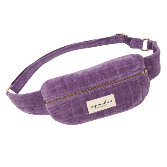 Mini Sac Banane Kela - Velours Lisse Mauve - Apaches