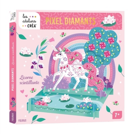 Licorne scintillante en pixel diamants - Coffret DIY